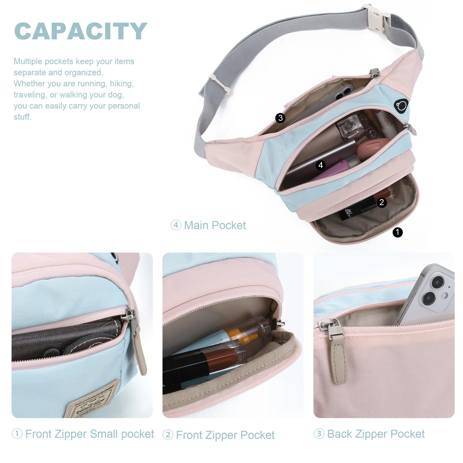 WindTook Fanny Pack Womens Belt Bag Waist Bag Lightweight Cross body Bag Travel Outdoor Running Exercise 240807