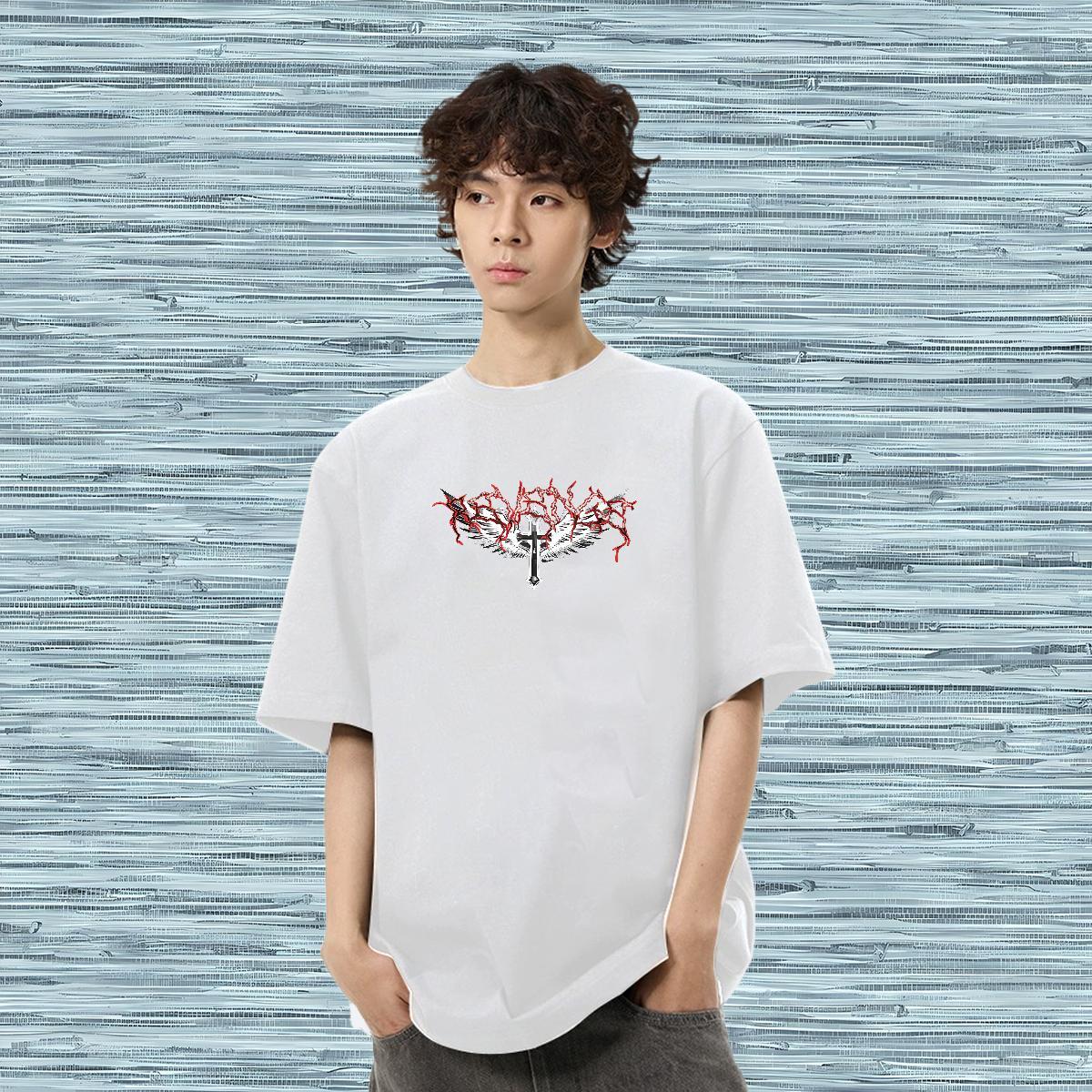 DIY Customized T Shirt For Man skull Tops 100% Cotton 230g Beach Soft Customized Print Crew Neck Men Tees