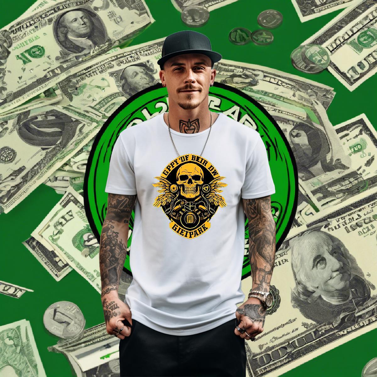 Customized T shirt skull Top Tees 230g Pure Cotton Daily Wear TOP Quality Custom Anime Crew Neck Men Tshirts