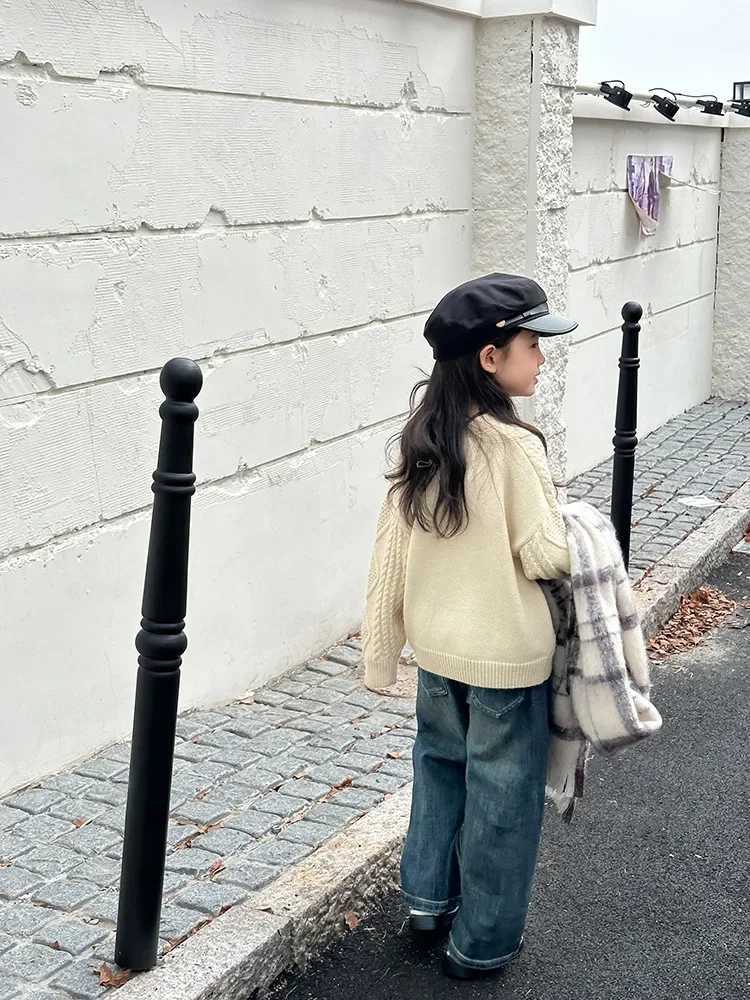 Jeans Winter baby girls fashion fleece lining Make old jeans Girl warm thick straight denim pants
