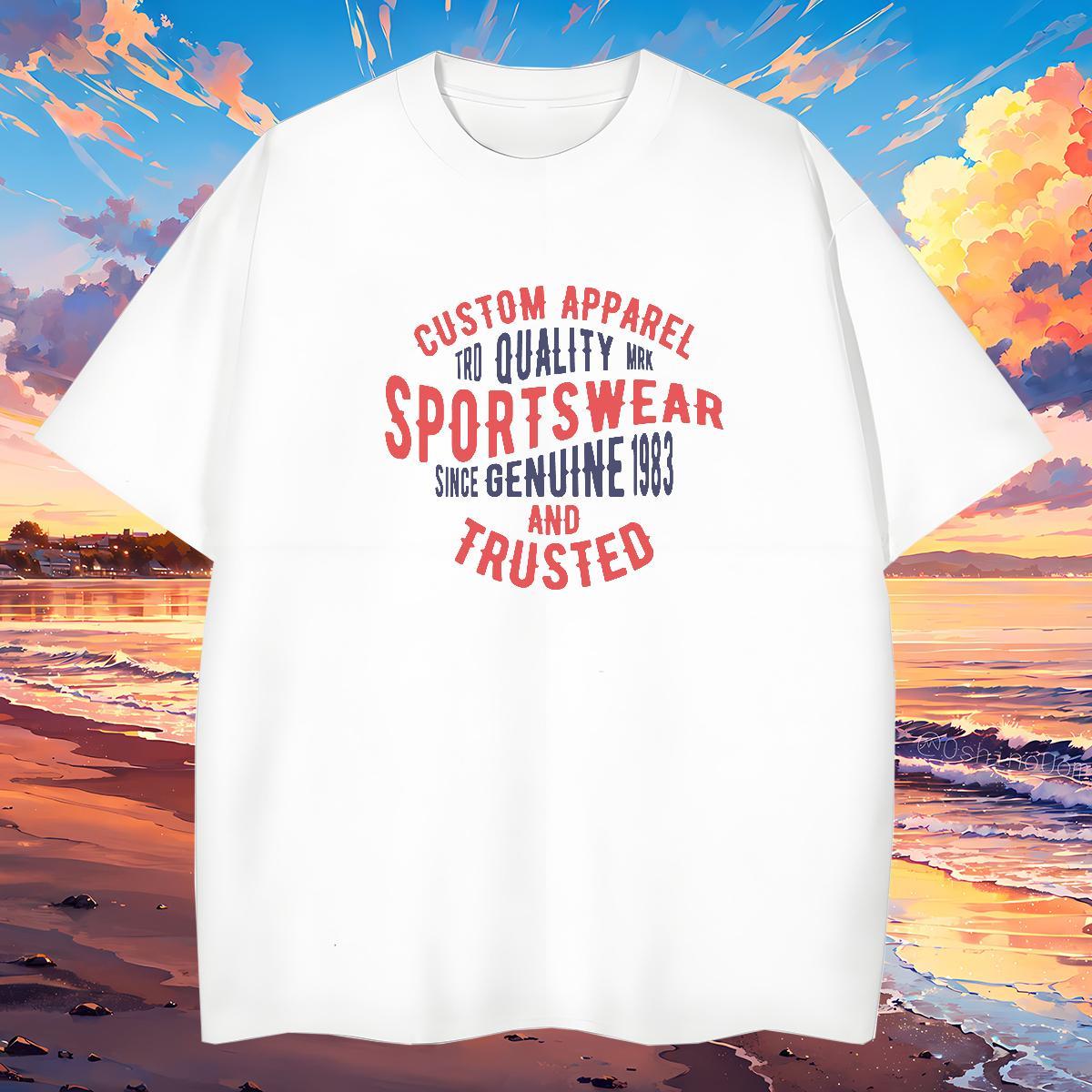 Fashion Casual T-Shirts for Men letter Top Tees 230g Pure Cotton Street Free Shipping DIY Printed Short Sleeve Soft Men Tshirts