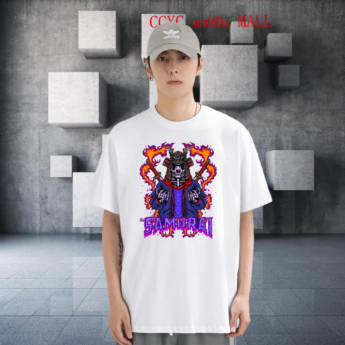 Custom Man T Shirts skull Tshirts 230g Cotton Street Wear Brand White Plus Size Breathable Short Sleeve Couples T Shirts