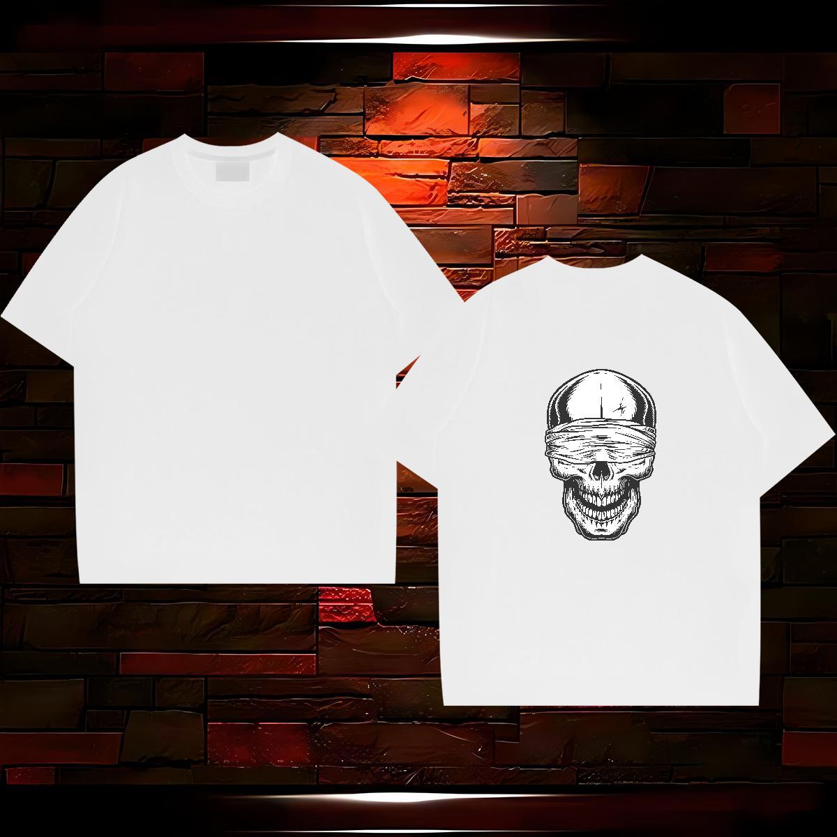 Factory Direct Men T Shirts skull Clothes 230g Cotton Street wear Hip Hop Designer Cartoon Print Round Neck Short Sleeve Couples T Shirts