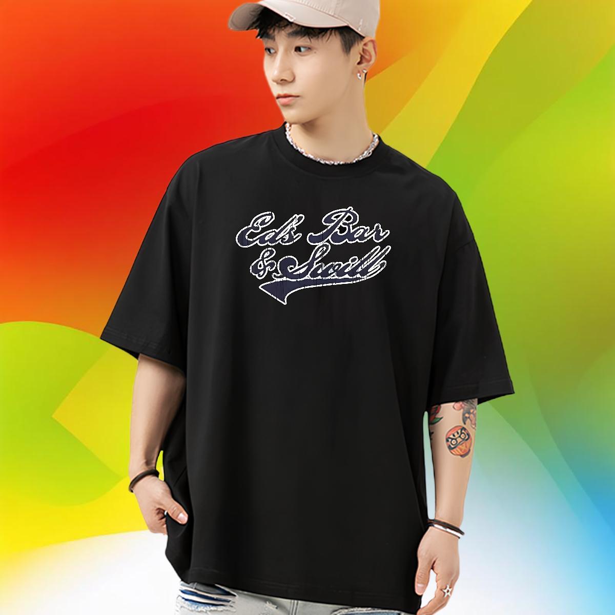 2024 New T-Shirts letter Tops Shirt 230g Pure Cotton Street wear Hip Hop Wholesale Custom Big Size Breathable Men Tops Tees