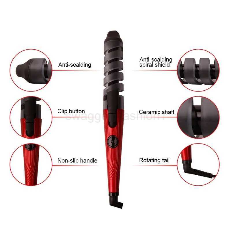 Professional Hair Curler Roller Magic Spiral Curling Iron Fast Heating Curling Wand Electric Hair Styler Pro Styling ToolXJ240807