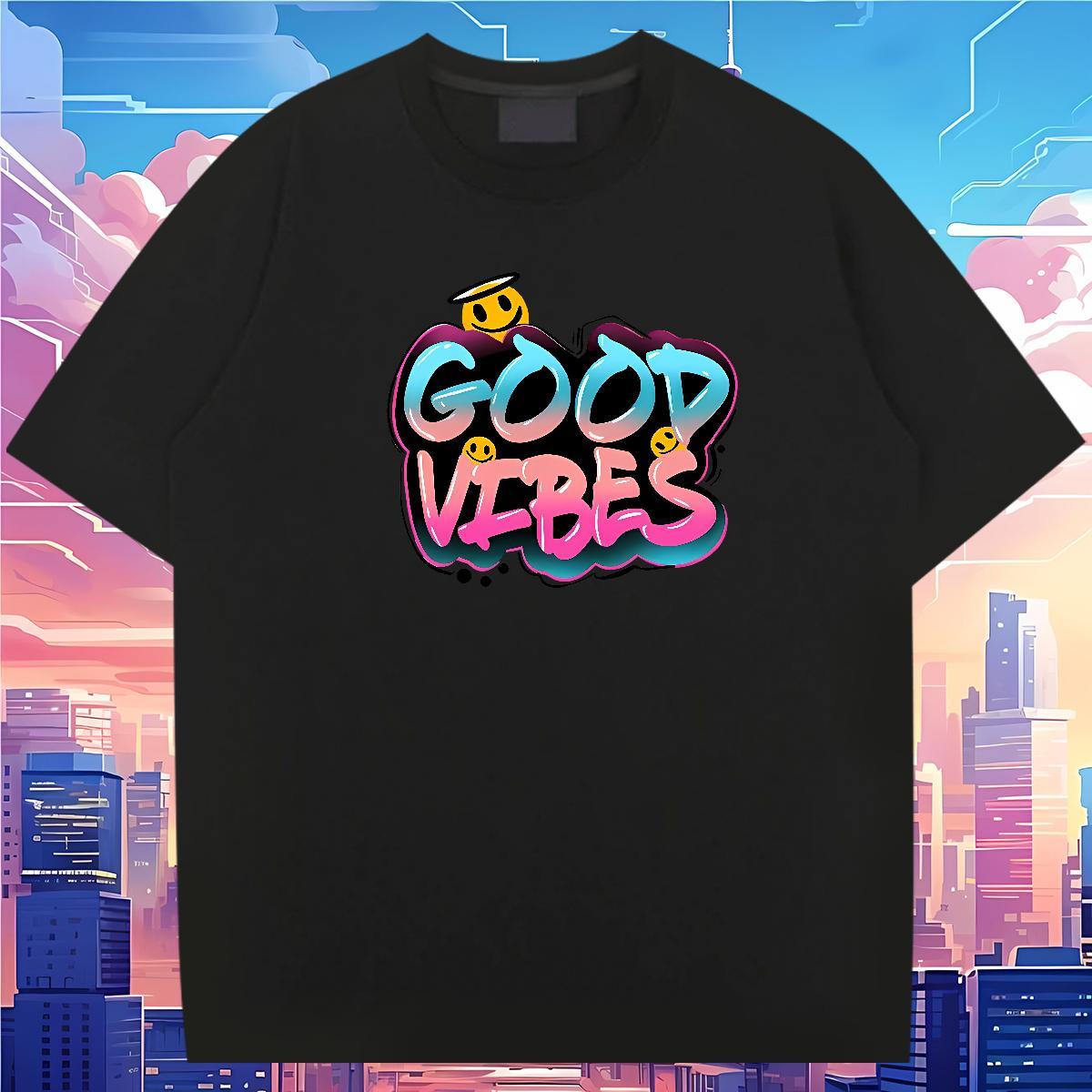 Fashion New T-Shirts letter Wear 230g Cotton Street Loose Anime Breathable Soft Men Tees