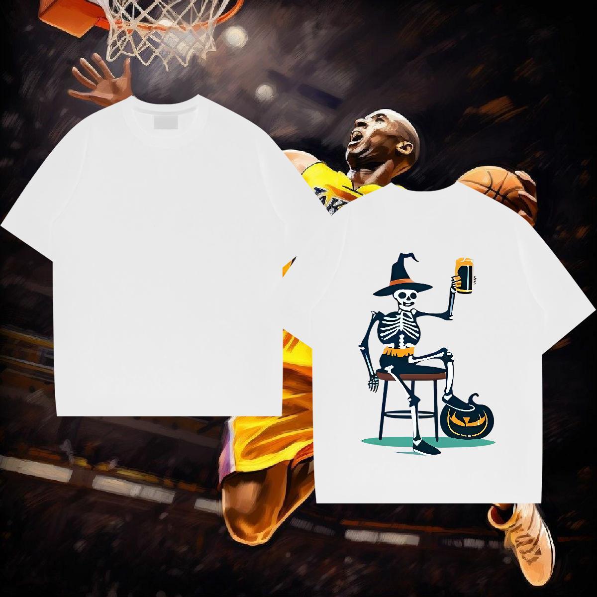 Fashion New Men T Shirts halloween Tops Tees 100% Cotton 230g Summer Casual Brand Customized Print Round Neck Short Sleeve Tshirts