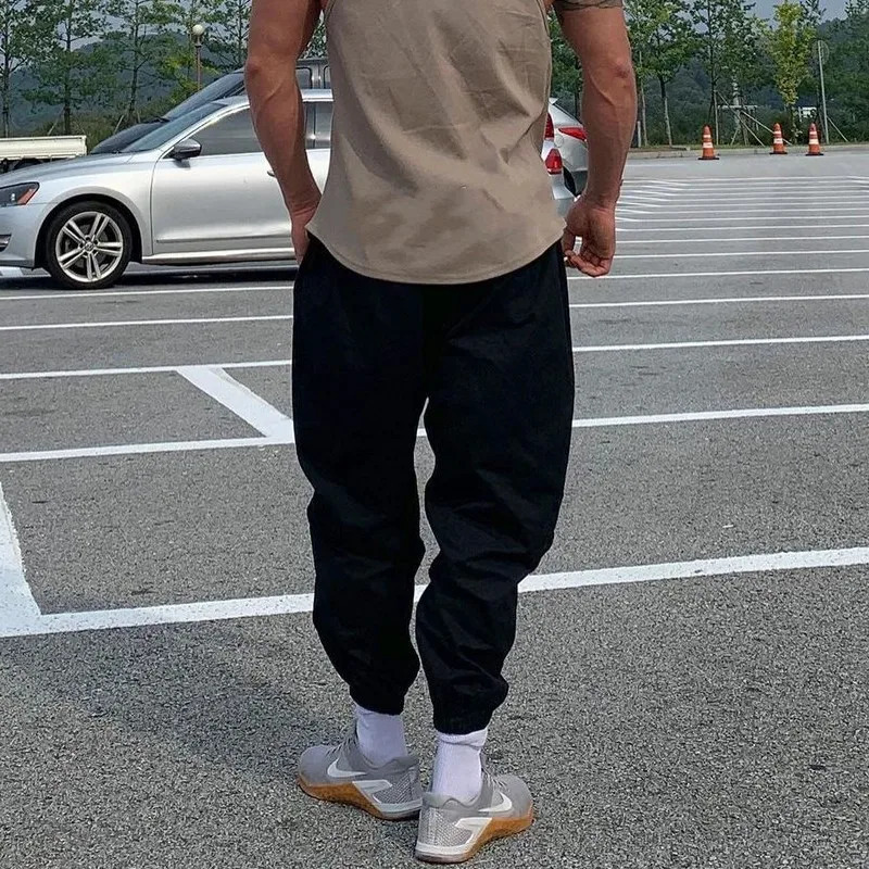 Autumn leisure pants men jogging sweatpants running sports mens gym fitness training thin quick dry bottoms 240806