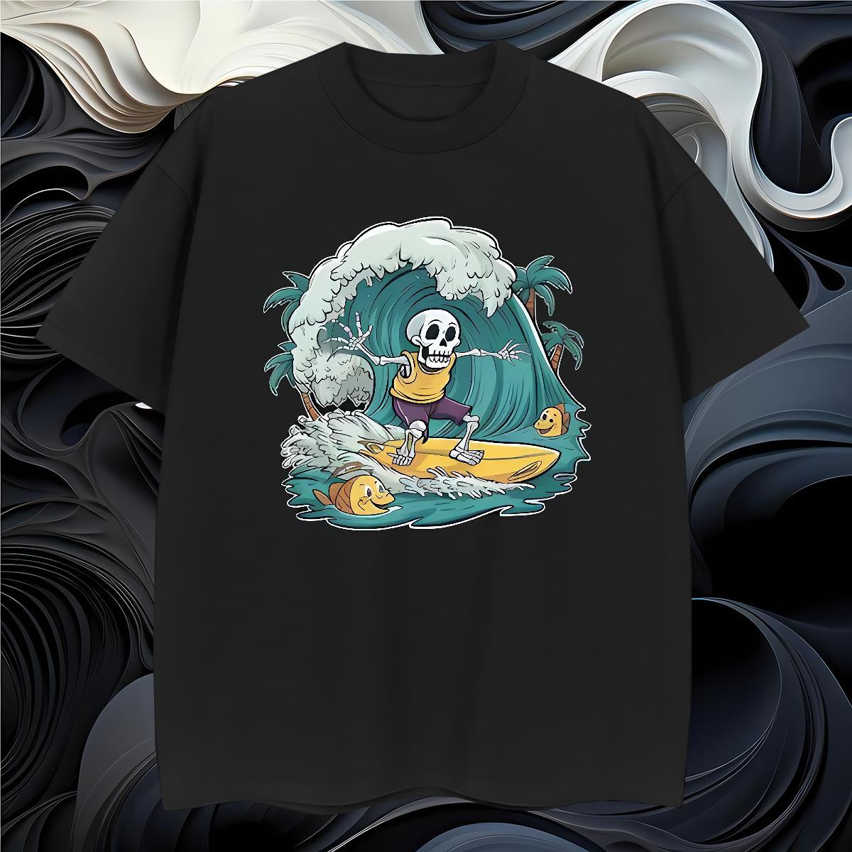 Factory Direct Mens T Shirts skull Top Tees 230g Pure Cotton Outdoor Cool Plus Size Custom Crew Neck Men Tops Tees