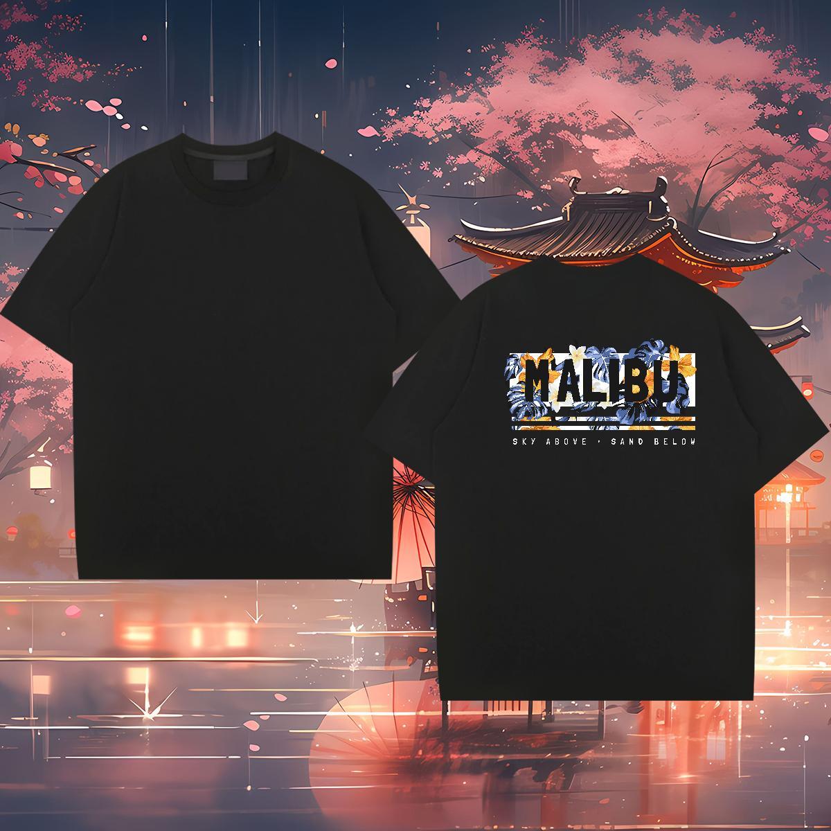 Casual New T shirt letter Wear 230g Cotton Daily Wear Cool Cartoon Printing L-4XL Short Sleeve Soft Mens Tshirts