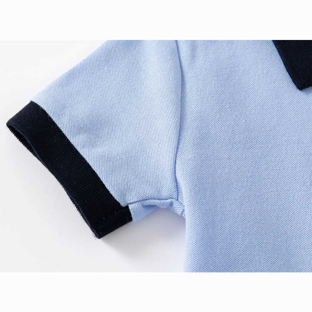 Baby boy summer polo shirt breathable childrens clothing collar striped T-shirt boy short sleeved shirt top W241223