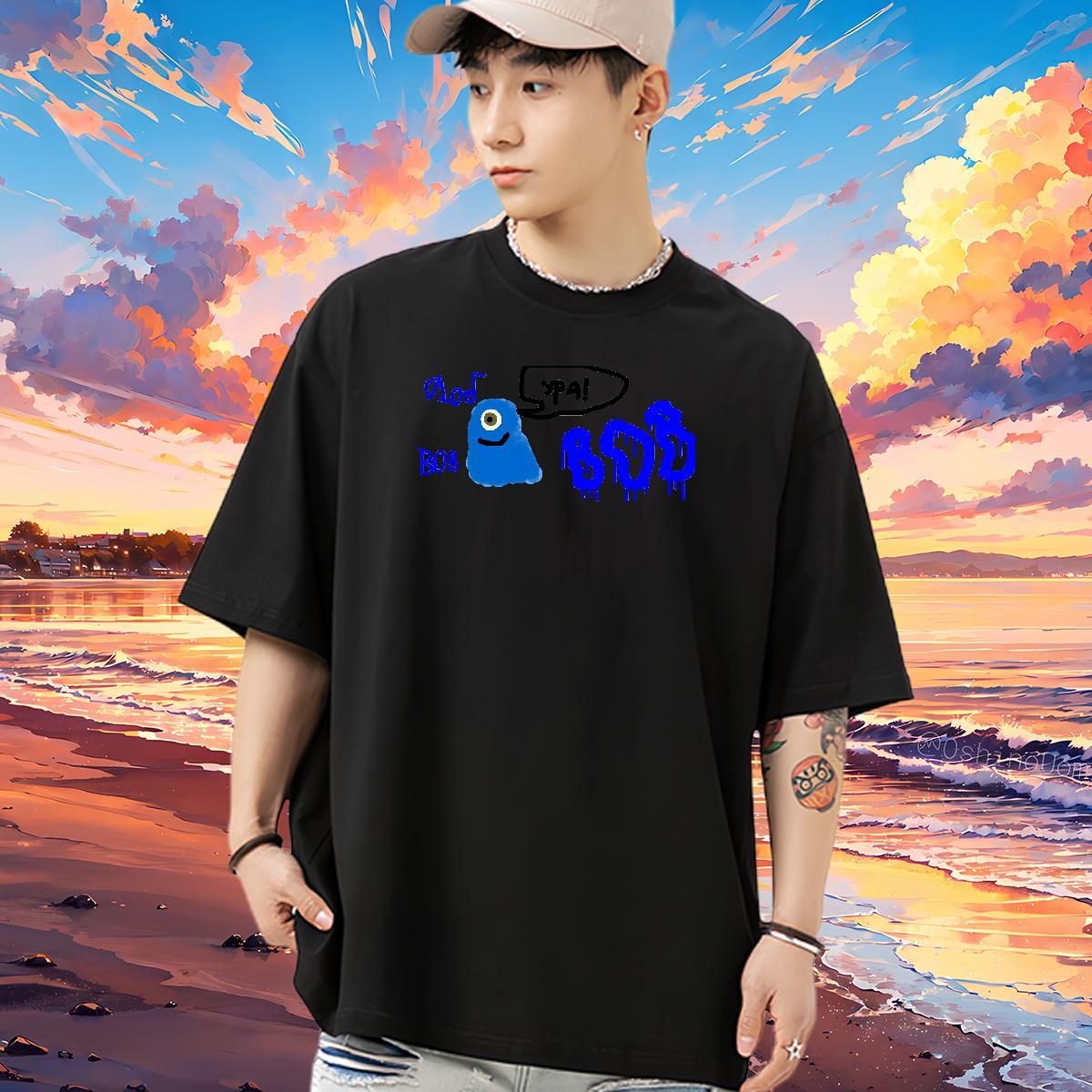 2024 New Man T Shirts letter Tee Shirt 230g Pure Cotton Casual Classic Custom Print Plus Size Breathable Crew Neck Tshirt for Man Woman