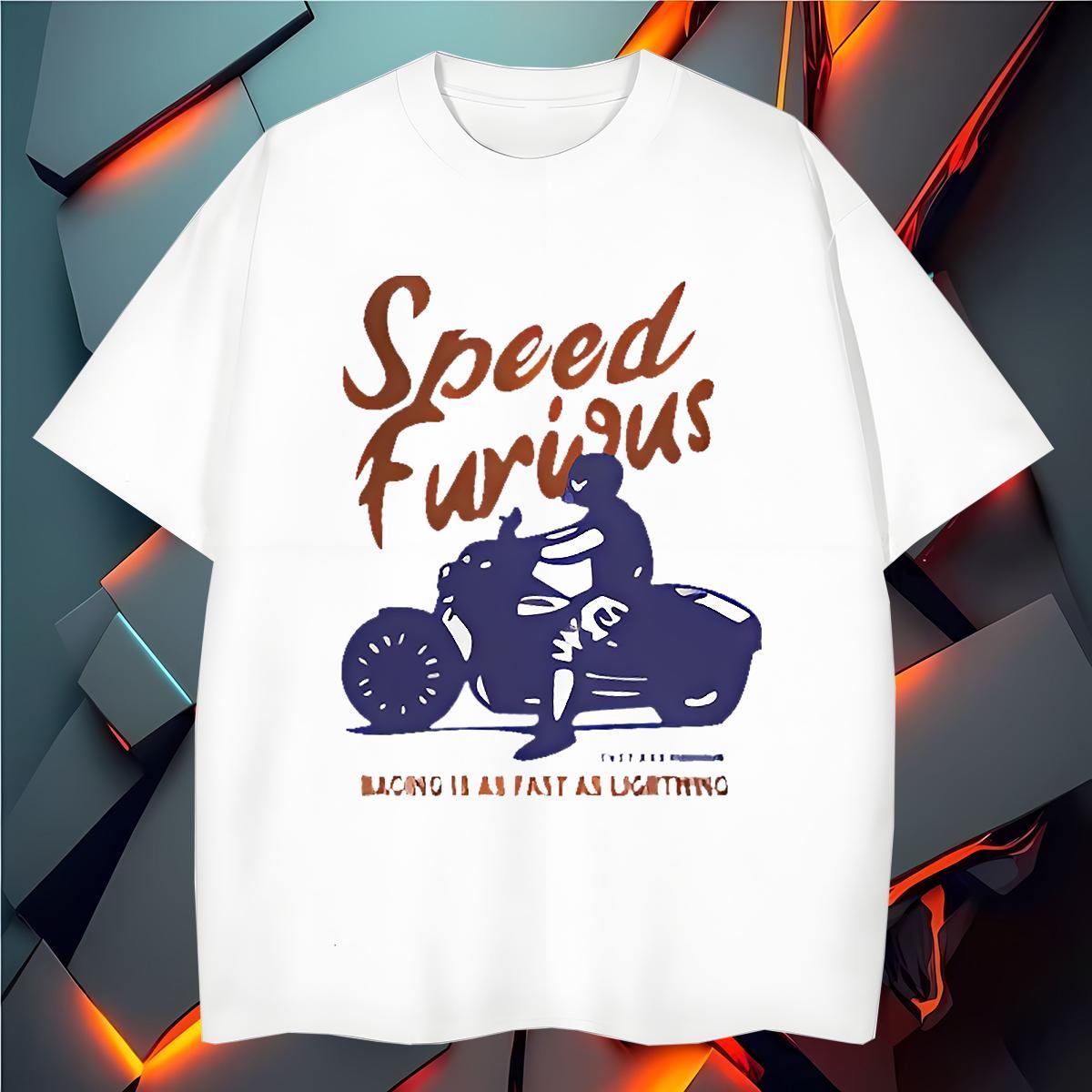 Designer Man T Shirts Motorcycle Tees Shirts 230g Pure Cotton Daily Wear Loose Anime Breathable Crew Neck Men Clothes T-Shirt