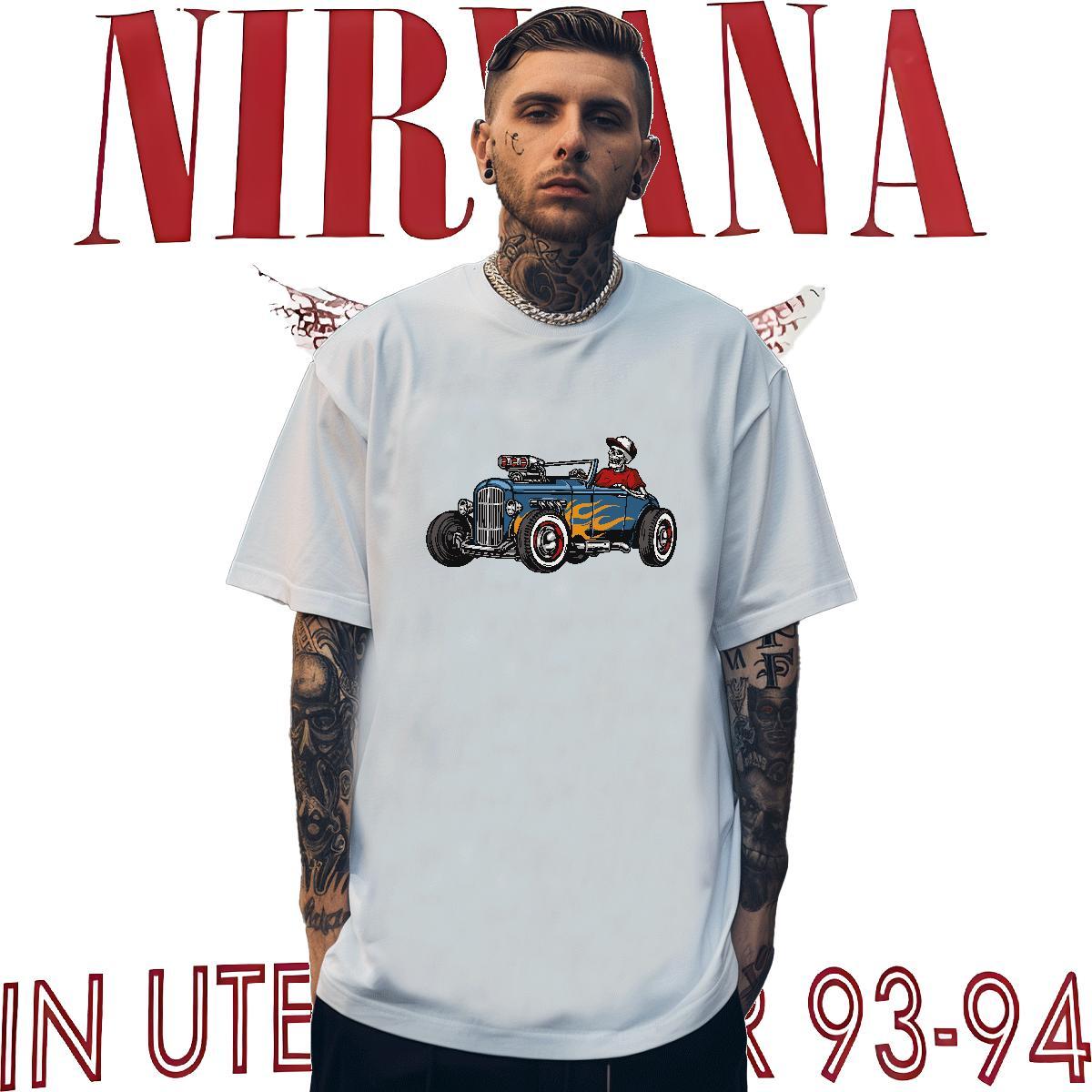 Fashion Casual T shirt skull Tops 230g Pure Cotton Street Brand Oversized 3XL 4XL Breathable Short Sleeve Men Clothes T-Shirt