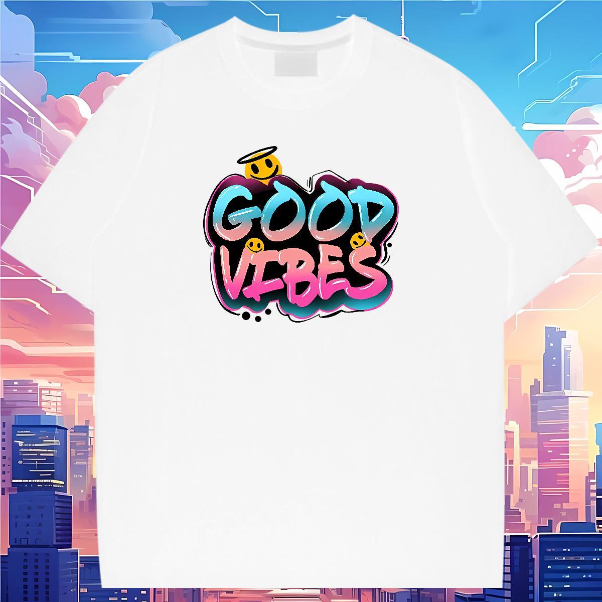 Fashion New T-Shirts letter Wear 230g Cotton Street Loose Anime Breathable Soft Men Tees