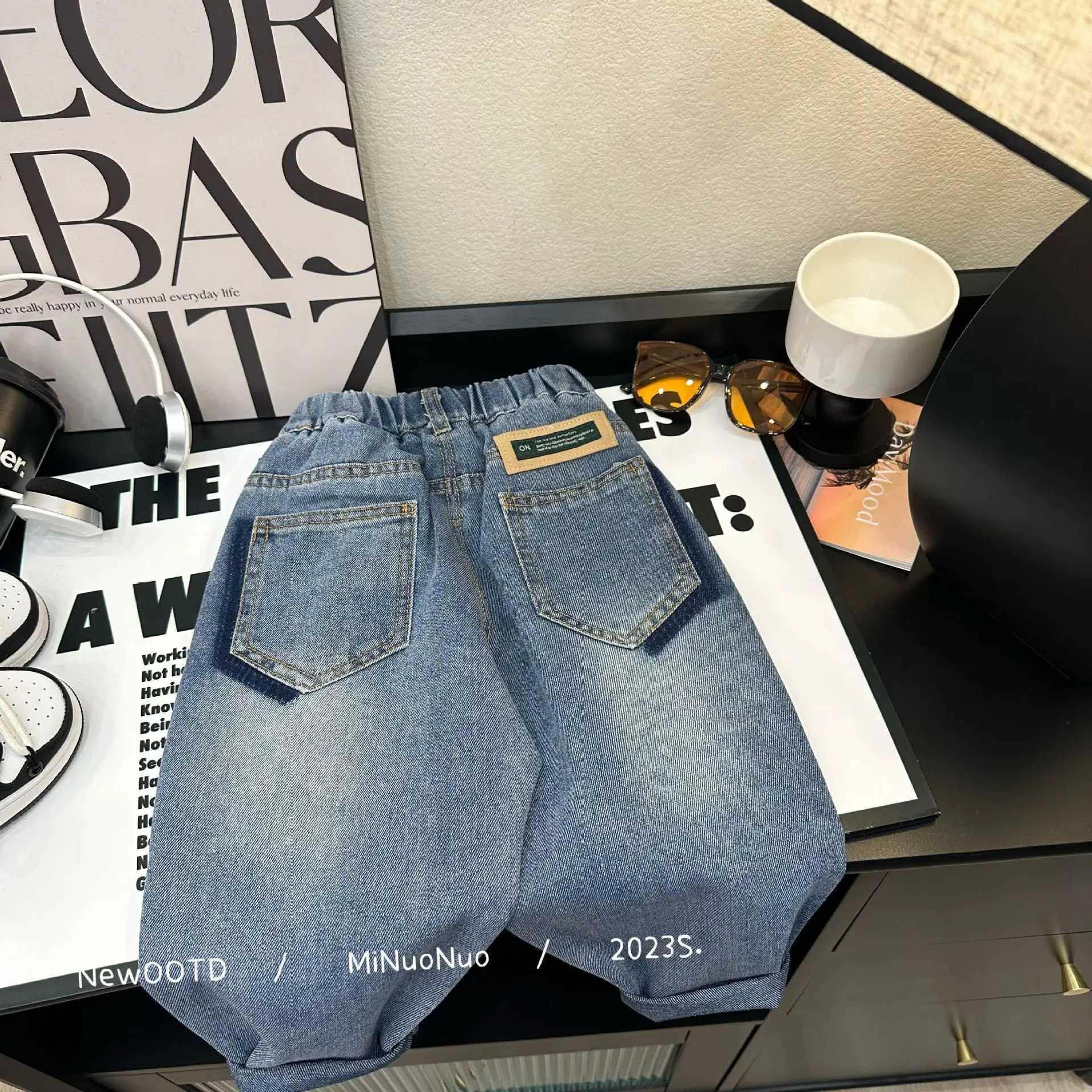 Jeans Boys Jean Pants Long Trousers Cotton 2024 Sweet Spring Autumn Babys Kids Pants Teenagers Outwear High Quality Childrens Clothi