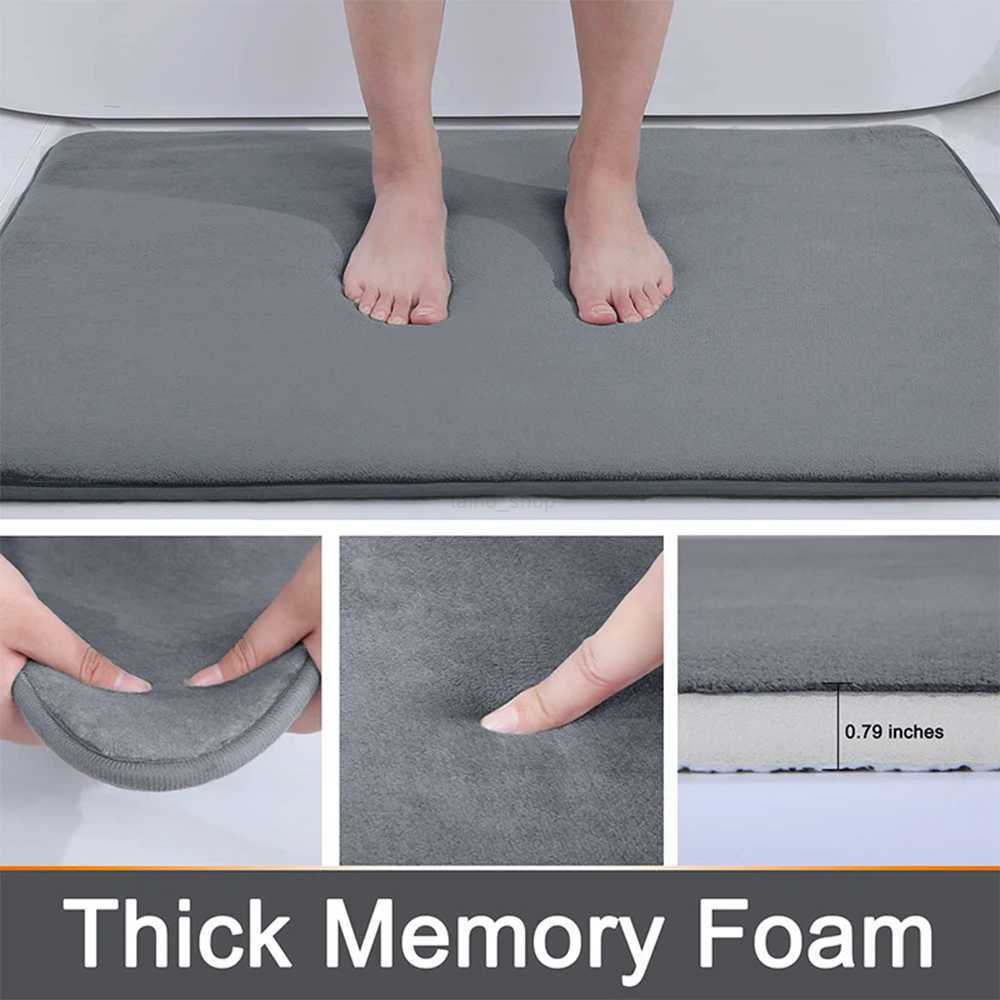 New Silicone Bath Mat Non-Slip Shower Bathroom Rug Memory Foam Carpet Soft Foot Mat Stone Floor Super Absorbent Quick Dry RugXJ240807