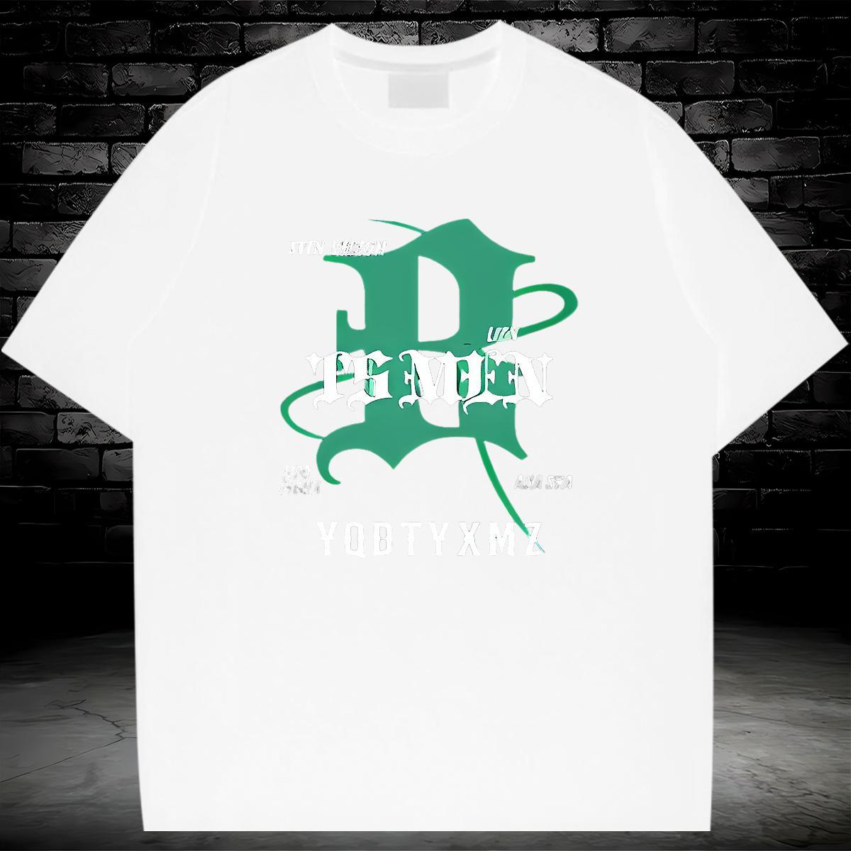 2024 Summer T shirt letter Tees 100% Cotton 230g Street Casual Wholesale Graphic Round Neck Short Sleeve Mens Tshirts