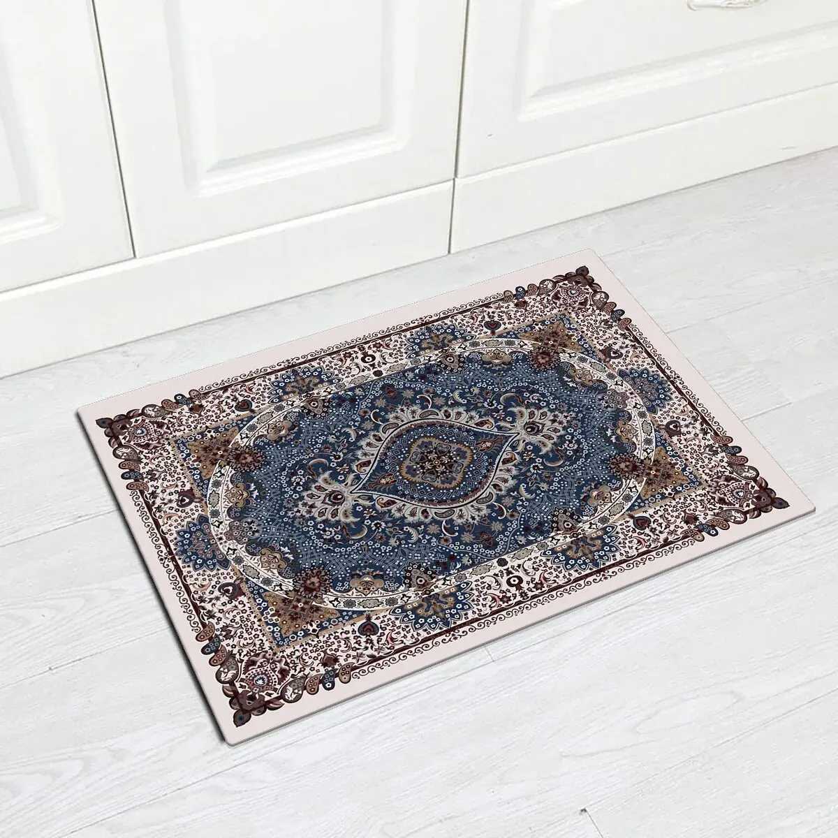 1pc Water-absorbing Anti-skid Bath Mat Plaid Wood Floor Rug Mat Suitable For Bathroom Living Room Bedroom Indoor AndXJ240807