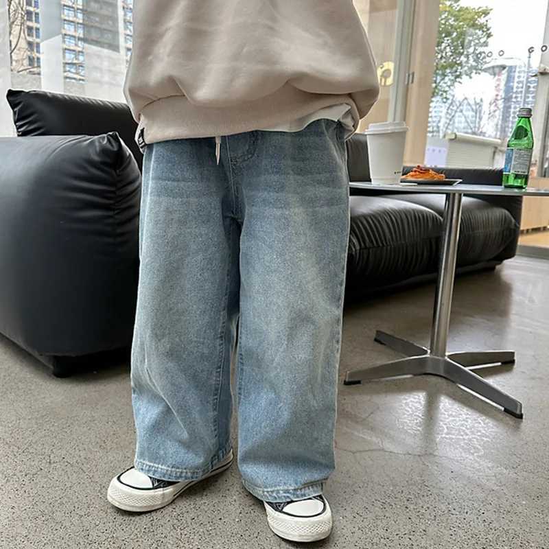 Jeans Boys Jean Pants Long Trousers Cotton 2024 Straight Spring Autumn Babys Kids Pants High Quality Childrens Clothing