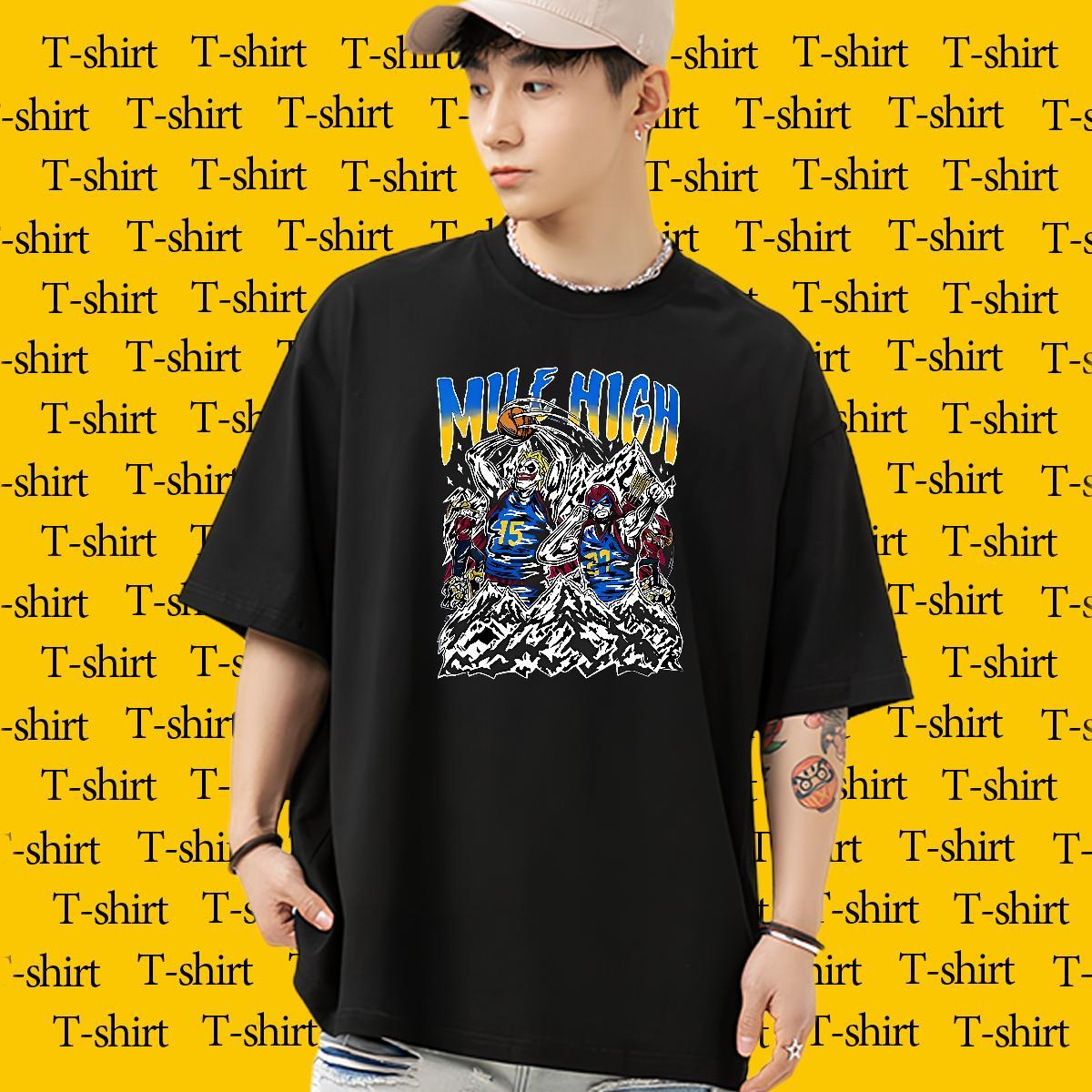 2024 DIY Man T Shirts skull Clothings 100% Cotton 230g High Street Hip Hop Comfortable DIY Logo Oversized Crew Neck Men Tshirts