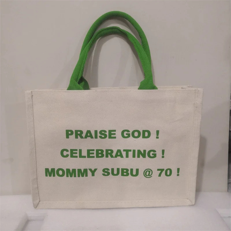 100 piecesbatch customized highquality canvas shopping bags with PVC lining environmentally friendly and reusable printed cotton handbags 240807