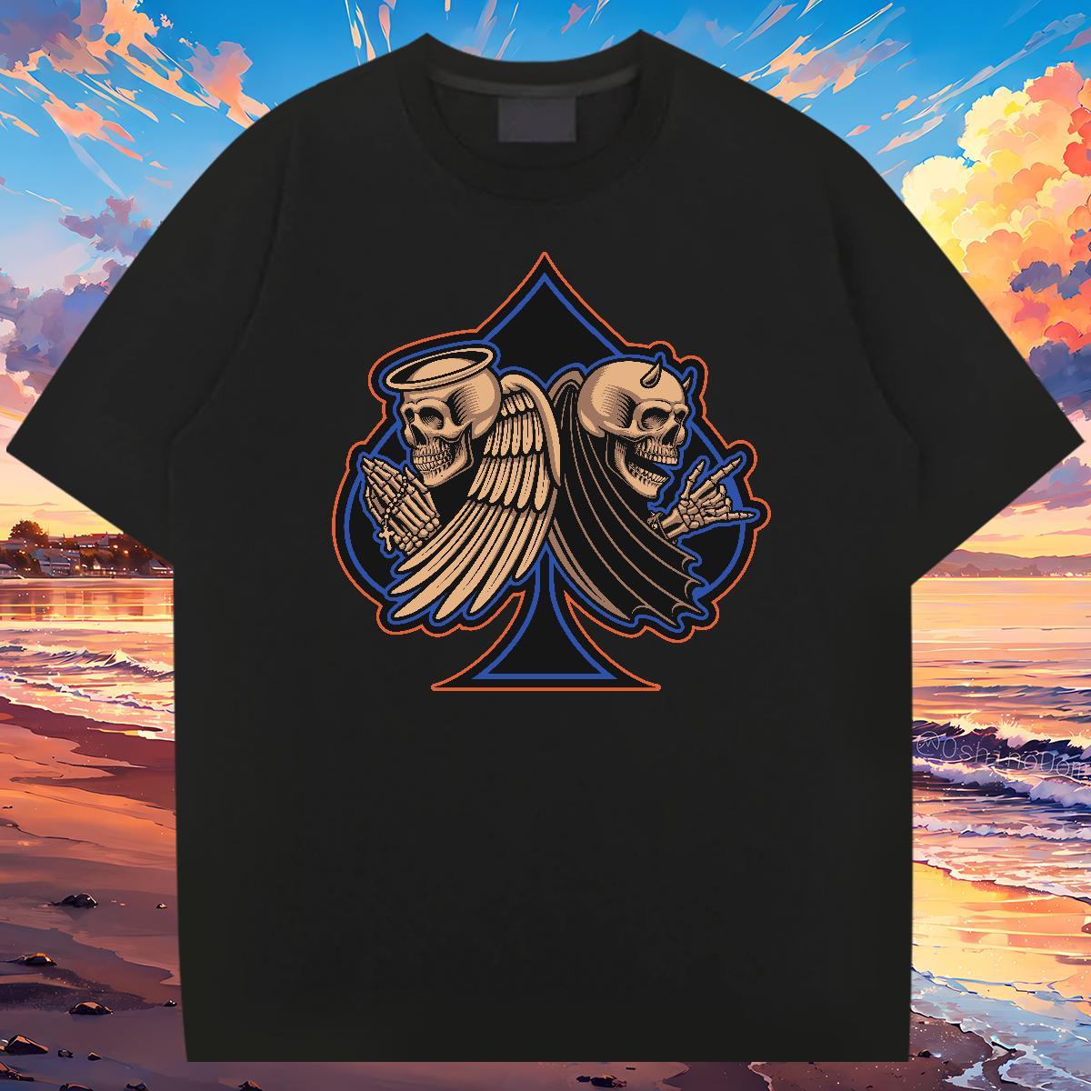 Custom Mens T Shirts skull Wear 230g Pure Cotton Sports Casual Designer Cartoon Printing L-4XL Short Sleeve Soft Couples T Shirts