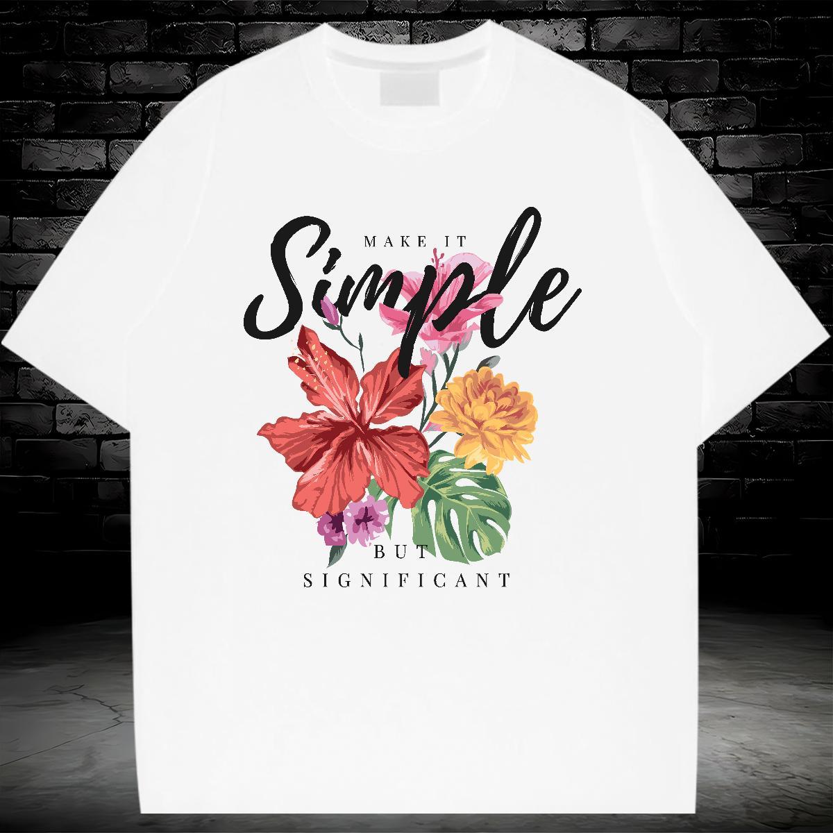 DIY T-Shirts for Men letter Polos 230g Cotton Outdoor High Quality Asian Size O-Neck Short Sleeve Men Tops Tees