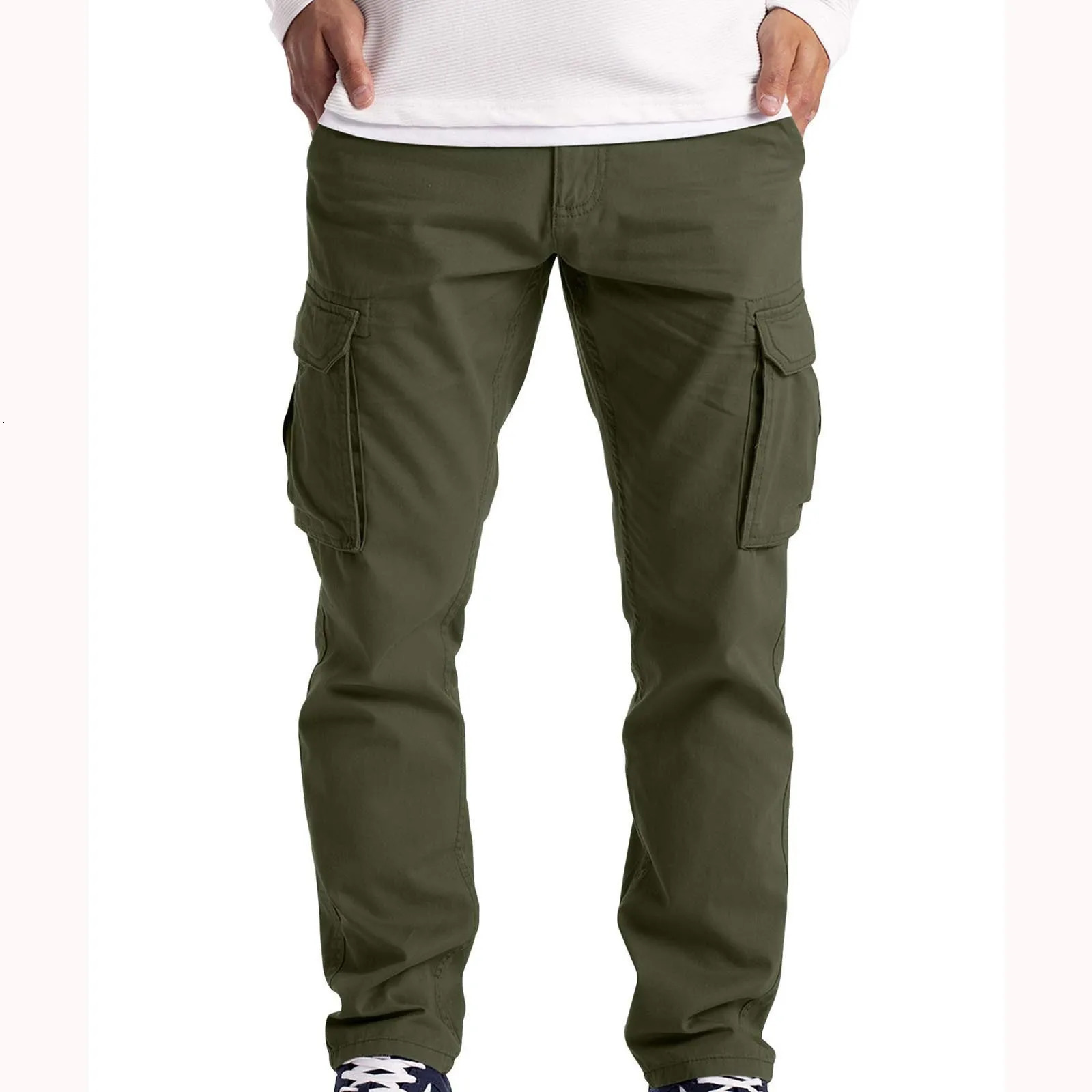 mens fashionable oversized casual pants youth workwear and multi pocket straight leg for spring summer 240806