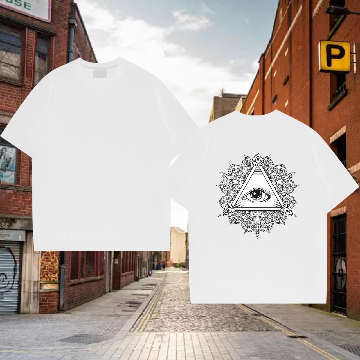 Factory Direct Man T Shirts eye of the devil Tops Tees 230g 100% Cotton Street wear Hip Hop Brand Graphic Crew Neck Breathable Mens Tshirts