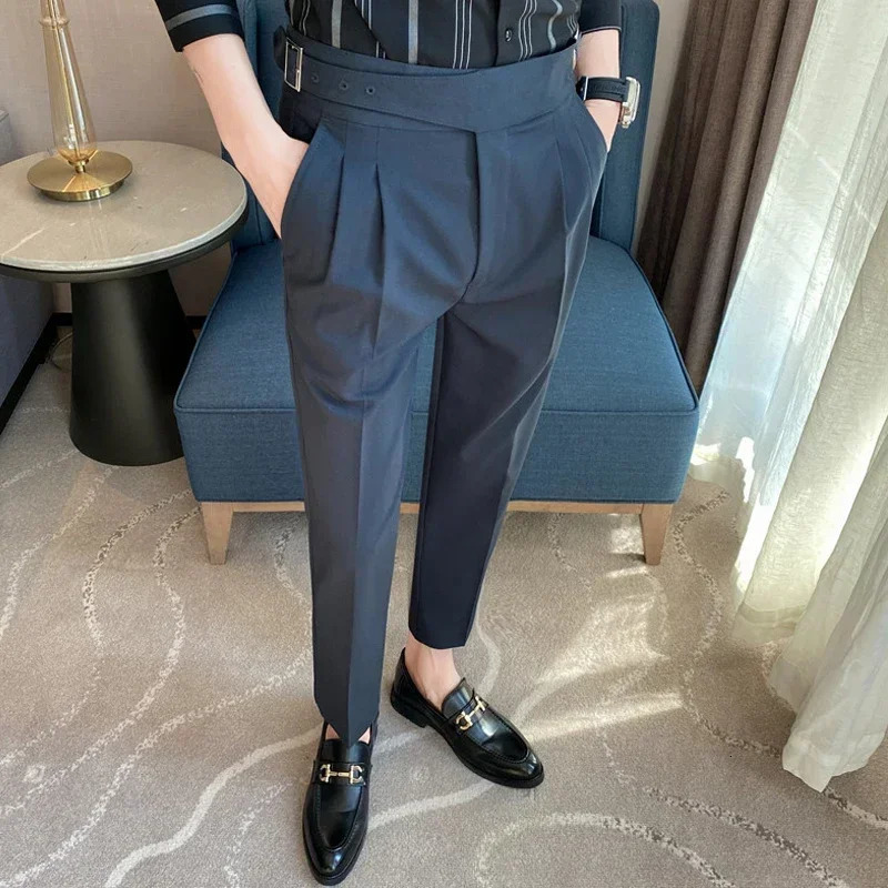 30 Color Mens Suit Pants Formal High Quality Business Fashion Casual Slim Fit Ankle Trouser Male Clothing Dress 240806
