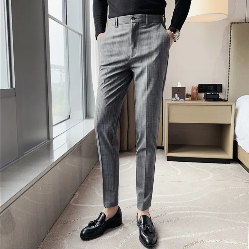 Wedding Dress Pants for Men Business Suit Pant Casual Slim Formal Pantalon Costume Trousers Plus Size 2938 240806