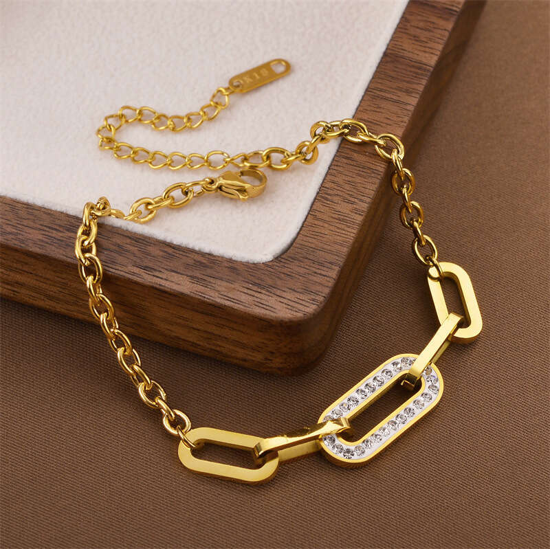 Hot selling titanium steel non fading thick chain bracelet, simple, fashionable, versatile, light , high-end bracelet accessory