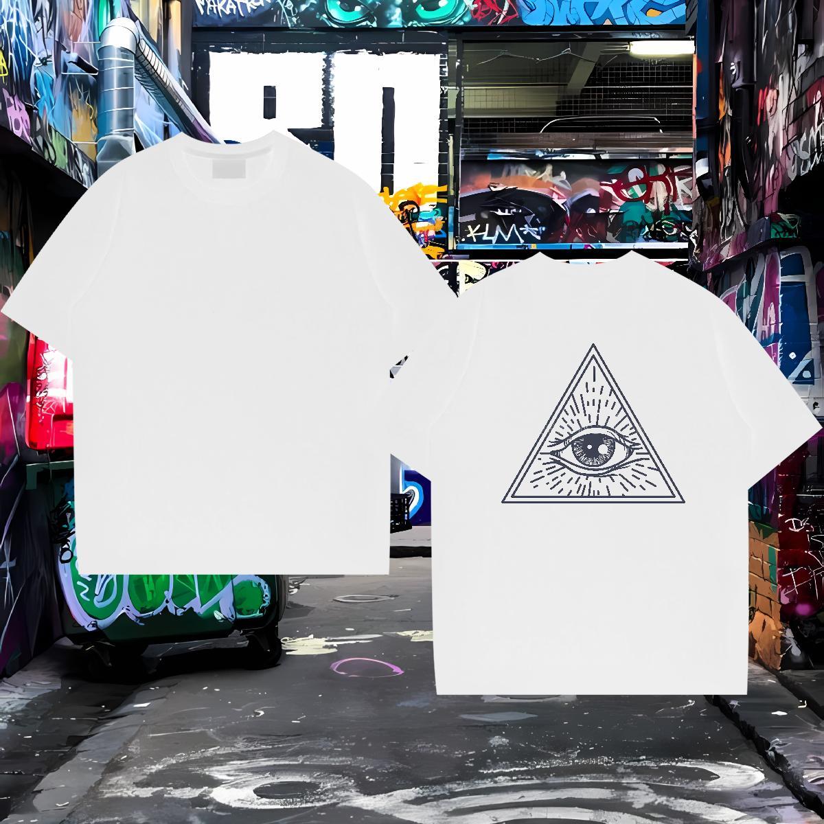 Fashion Man T Shirts eye of the devil Tees 230g Cotton Spring Summer High Quality Oversized 4XL Breathable Short Sleeve Tshirts