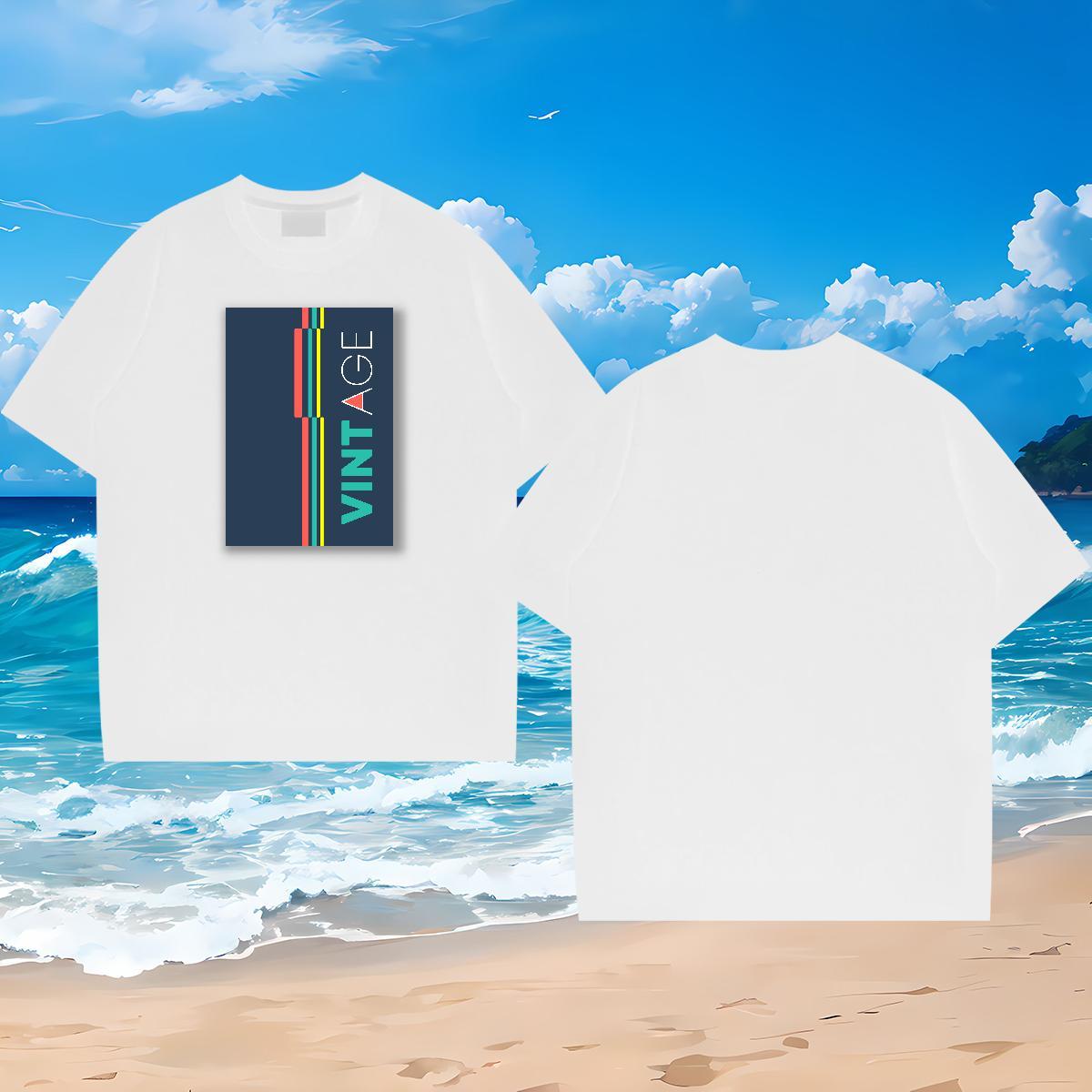 Fashion New T Shirt For Man letter Tee Shirt 230g 100% Cotton Street Soft Black White Short Sleeve Soft Tshirts