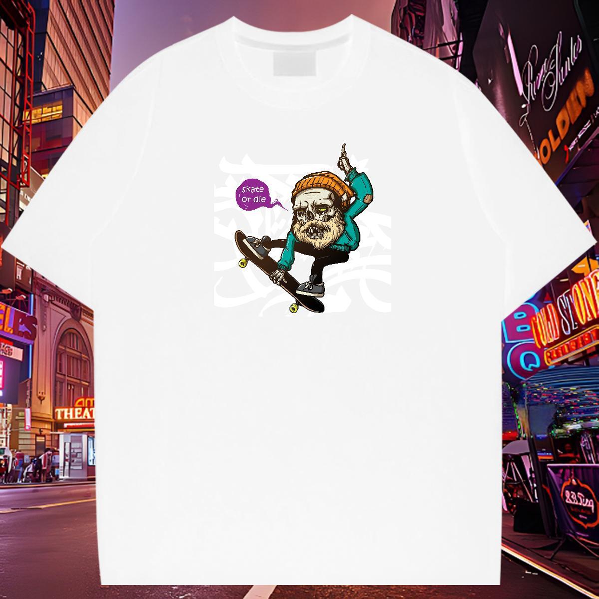 New T shirt skateboarding Clothings 230g 100% Cotton Street Unisex Customized Breathable Crew Neck Men Tees