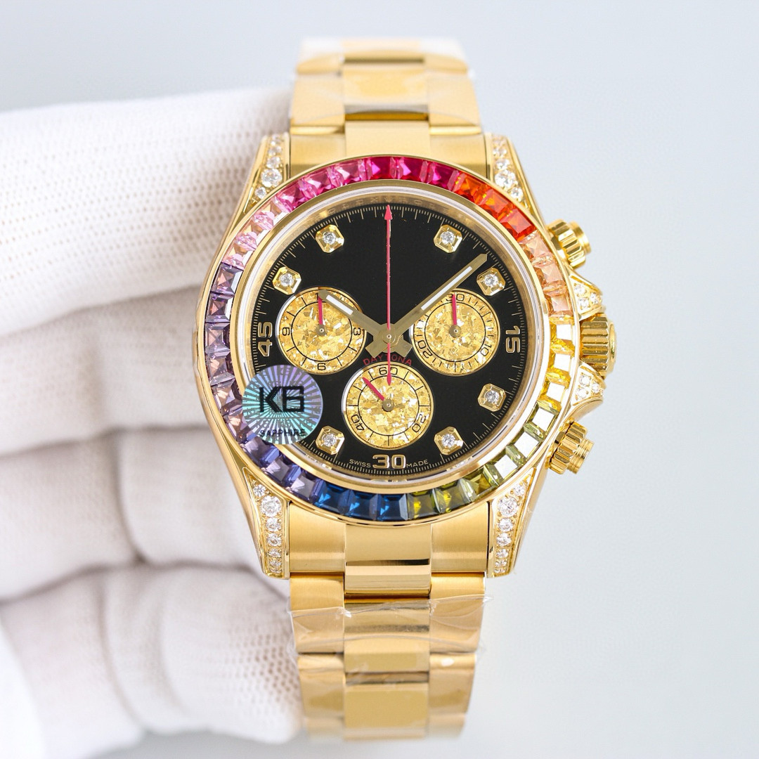 AAAAA 5A Quality Day Tona Rainbow 116598 RBOW TW Factory Superclone Watches 40mm Men Automatic Mechanical Chronograph 7750 OR 4130 Sapphire Glass With Green Box