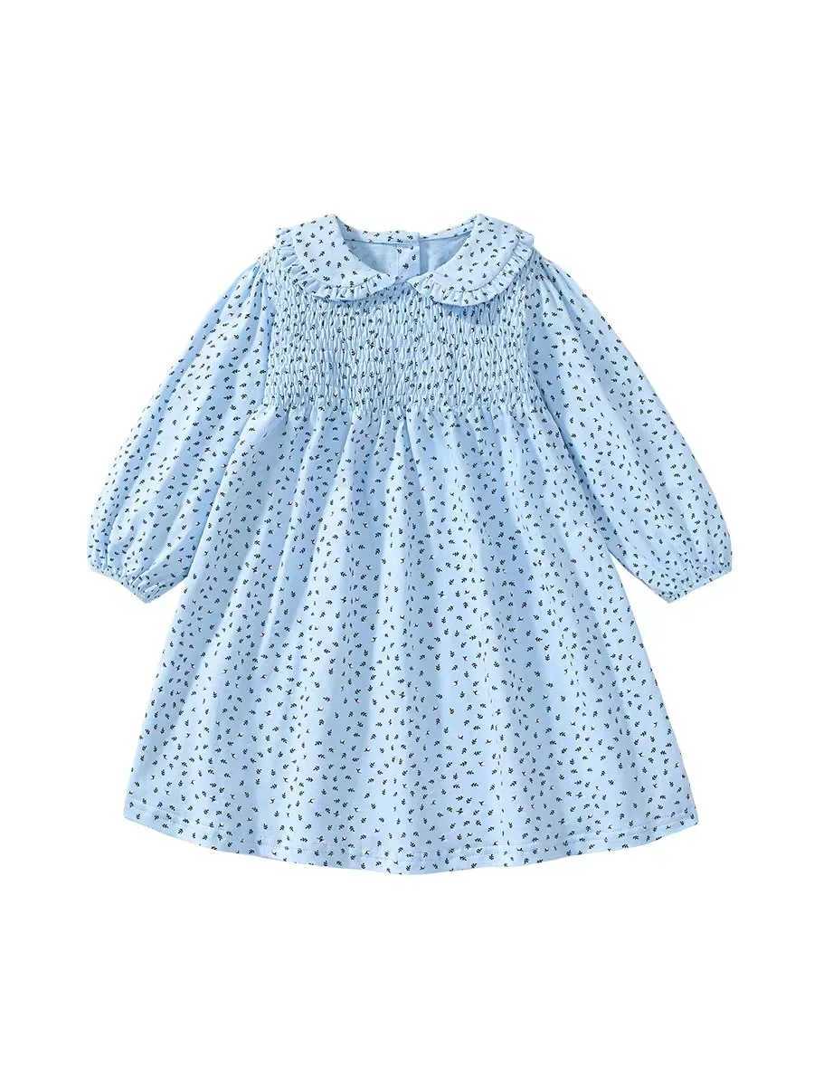 2-7-year-old long sleeved dress made of 100% pure cotton and fashionable suitable for children girls flowers and birthday partiesW240720
