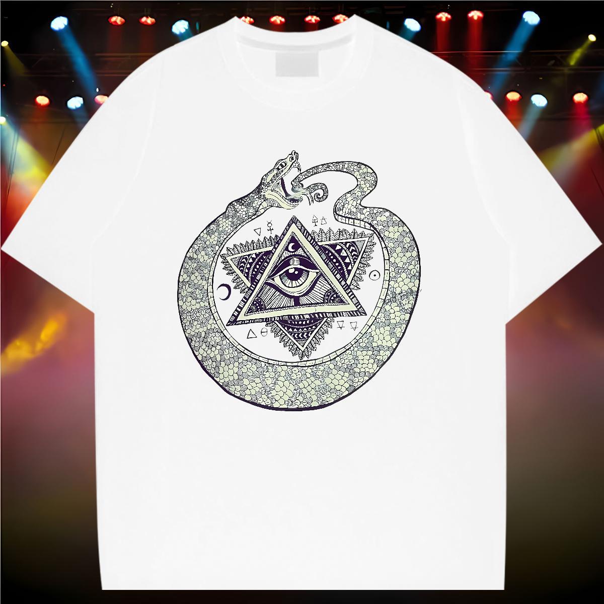 Designer T shirt eye of the devil Tops 230g 100% Cotton Hip Hop Free Shipping Custom Cartoon Crew Neck Breathable Men Tops Tees