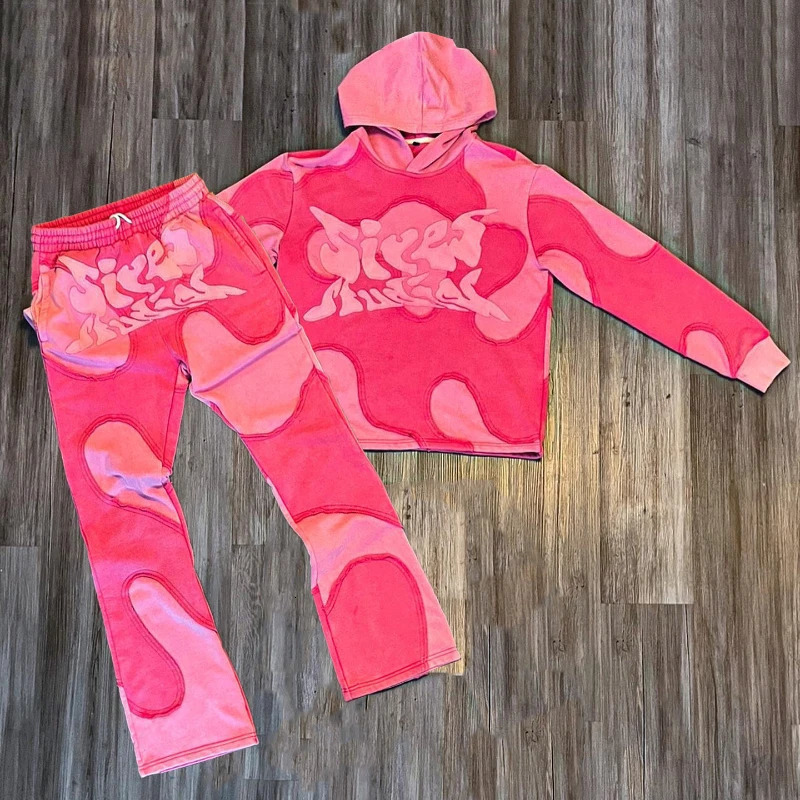 2024 Y2K European and American Harajuku Letter Printed Casual Hoodie Street Hip Hop Contrast Patch Hoodies 2000s Sweatshirts 240806