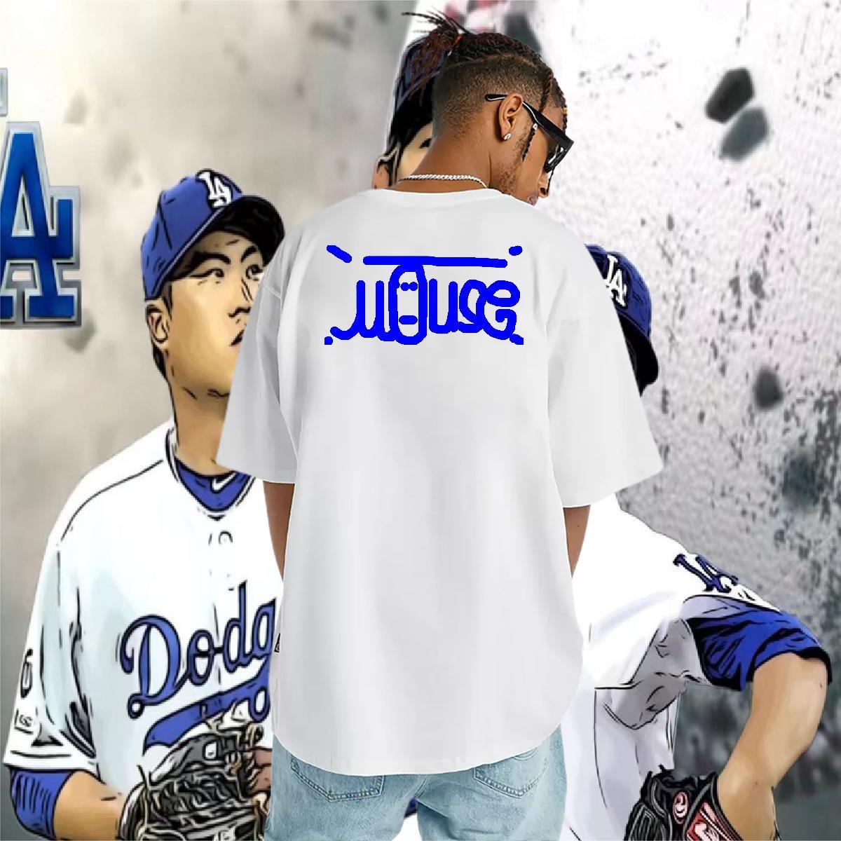 Fashion New Mens T Shirts blue Tops Tees 230g Pure Cotton Spring Summer Soft Custom Print Plus Size Short Sleeve Soft Men Tops Tees