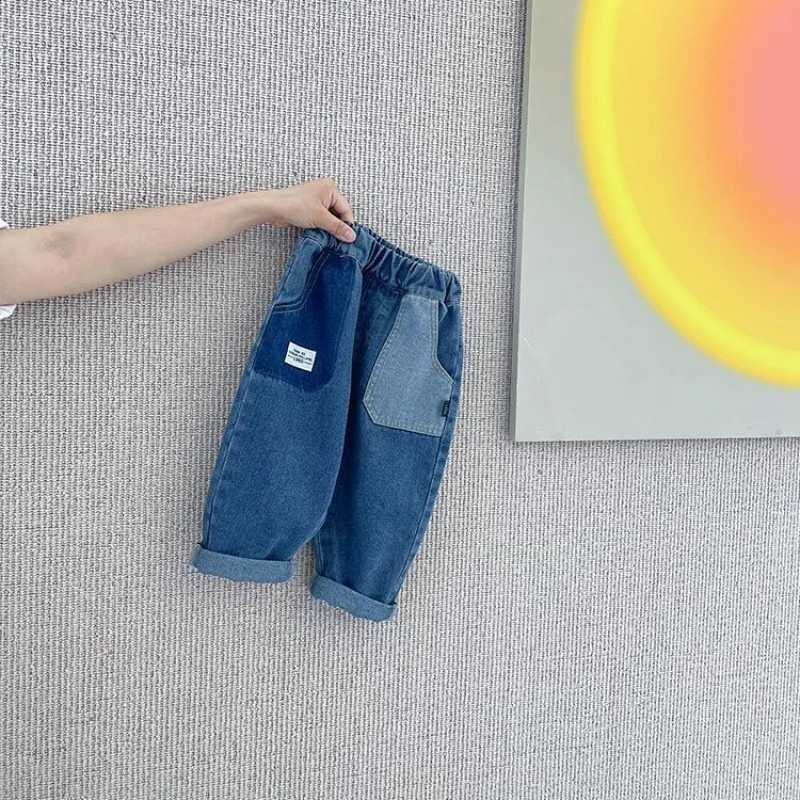 Jeans Boys Jean Pants Long Trousers Cotton 2024 Elegant Spring Autumn Babys Kids Pants Teenagers Outwear Childrens Clothing