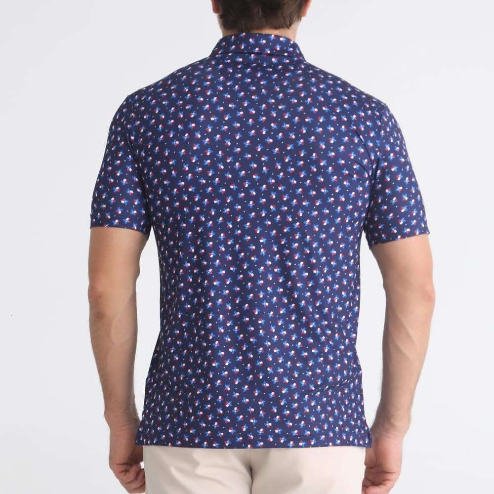 Fashion Mens Polo shirt Funky Golf Shirt Mens Performance 4 Way Stretch Quick Dry Polyester Print Short Sleeve Polo Tshirt Casual tops summer clothes 