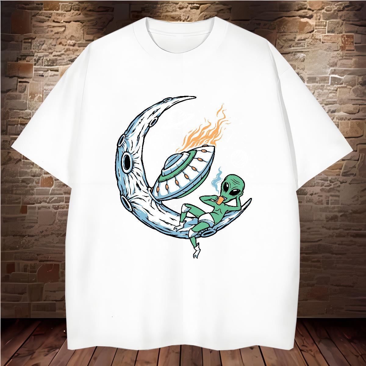 Wholesale T shirt ET Polos 230g 100% Cotton Home Outdoor Brand Graphic Breathable Crew Neck Men Tees