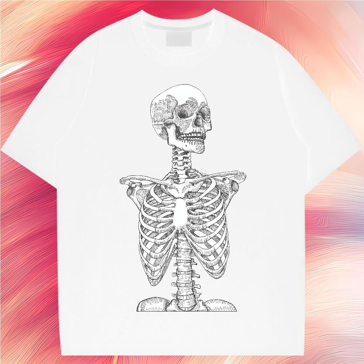 Custom T shirt skull Clothings 230g 100% Cotton Home Outdoor Comfortable Anime Breathable Tshirt for Man Woman