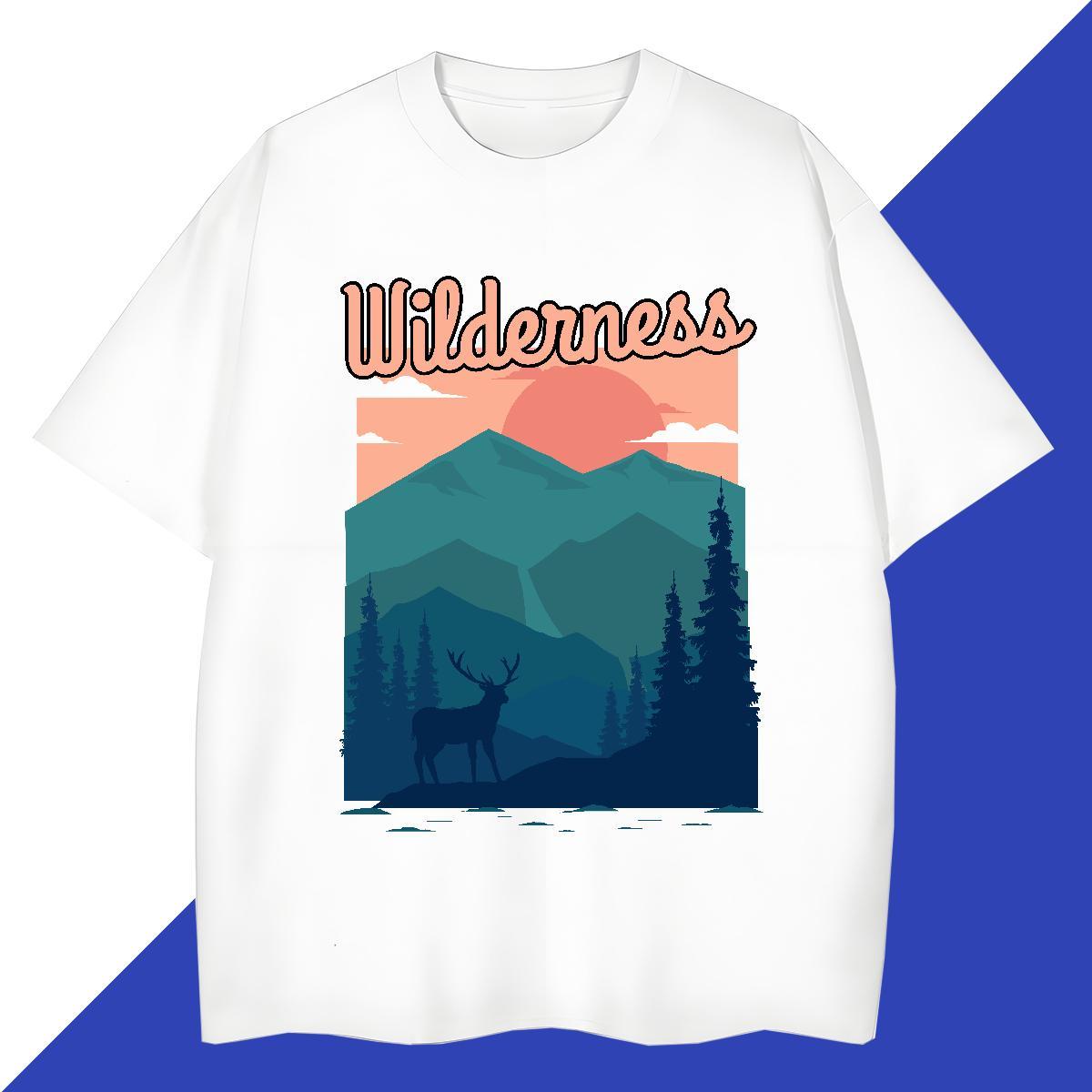 New Designer T-Shirts for Men mountains Top Tees 230g Pure Cotton Street Wear Wholesale Customized Breathable Crew Neck Tshirt for Man Woman
