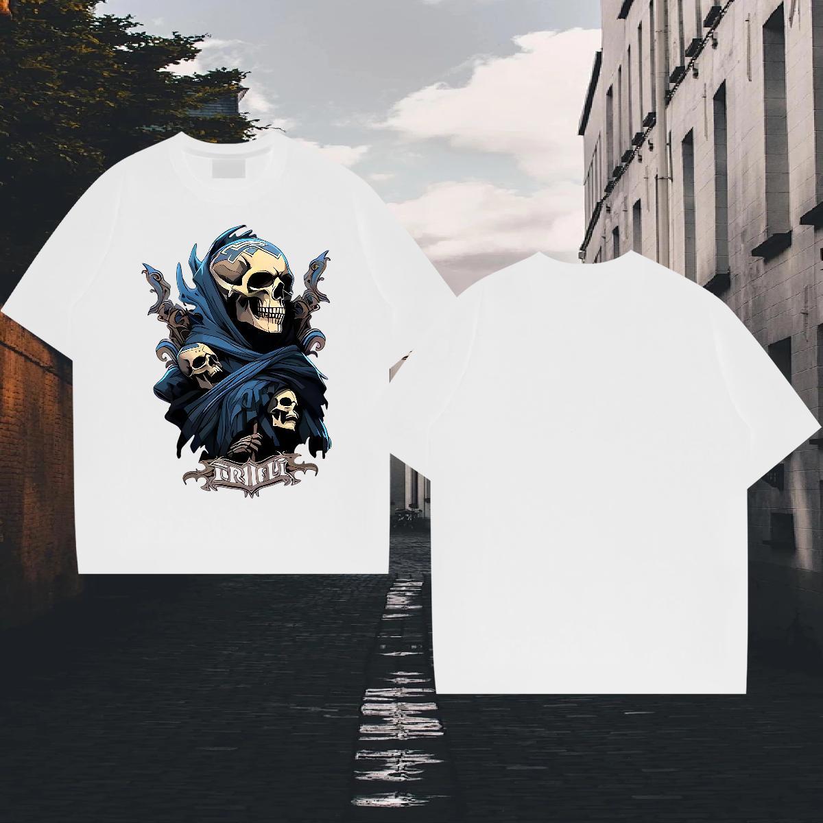2024 Designer T-Shirts skull Wear 100% Cotton 230g Street Cool Design Anime Pure Cotton Mens Tshirts