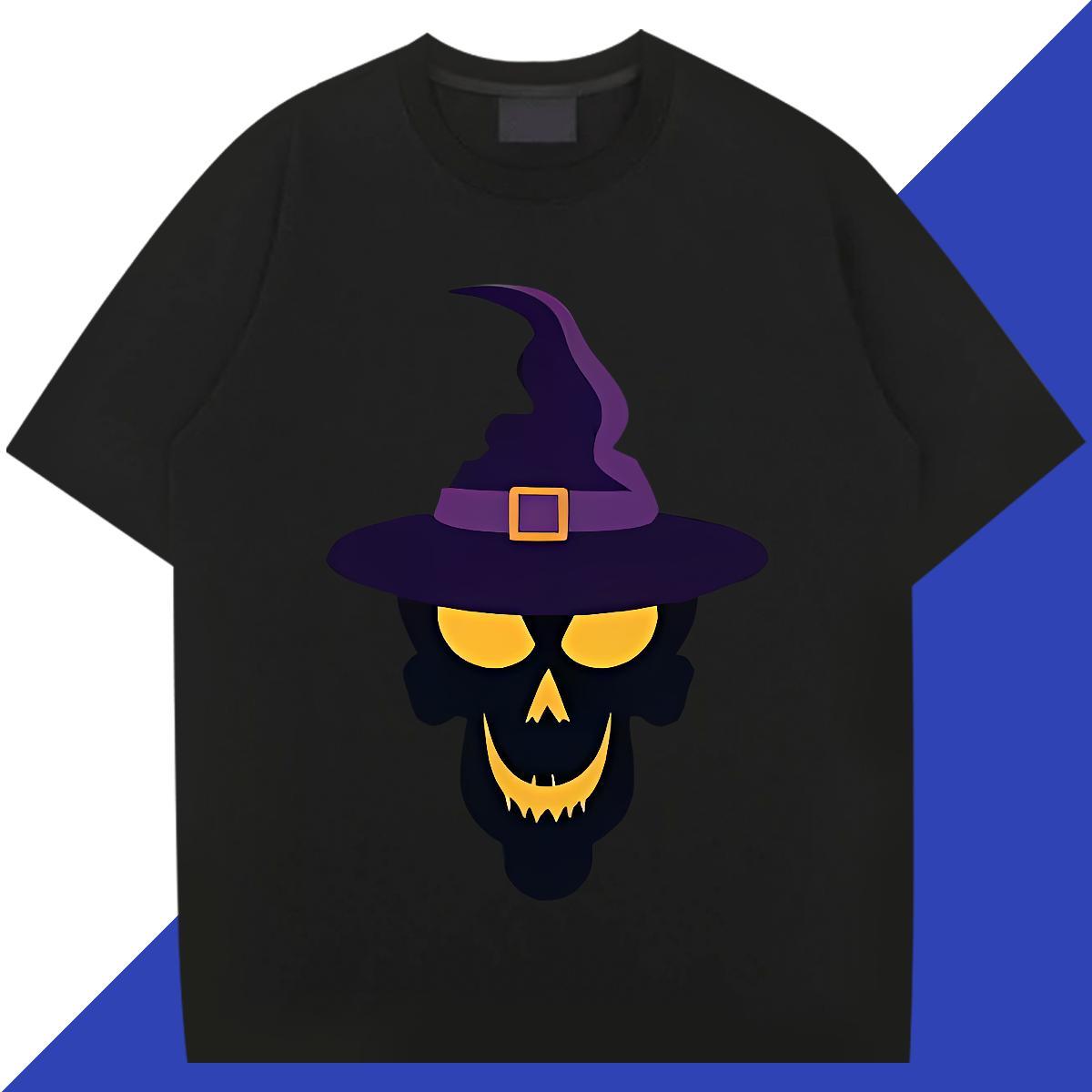 Brand T Shirts Men skull Tops 230g 100% Cotton Beach Soft Custom Printing Round Neck Short Sleeve Men Clothes T-Shirt