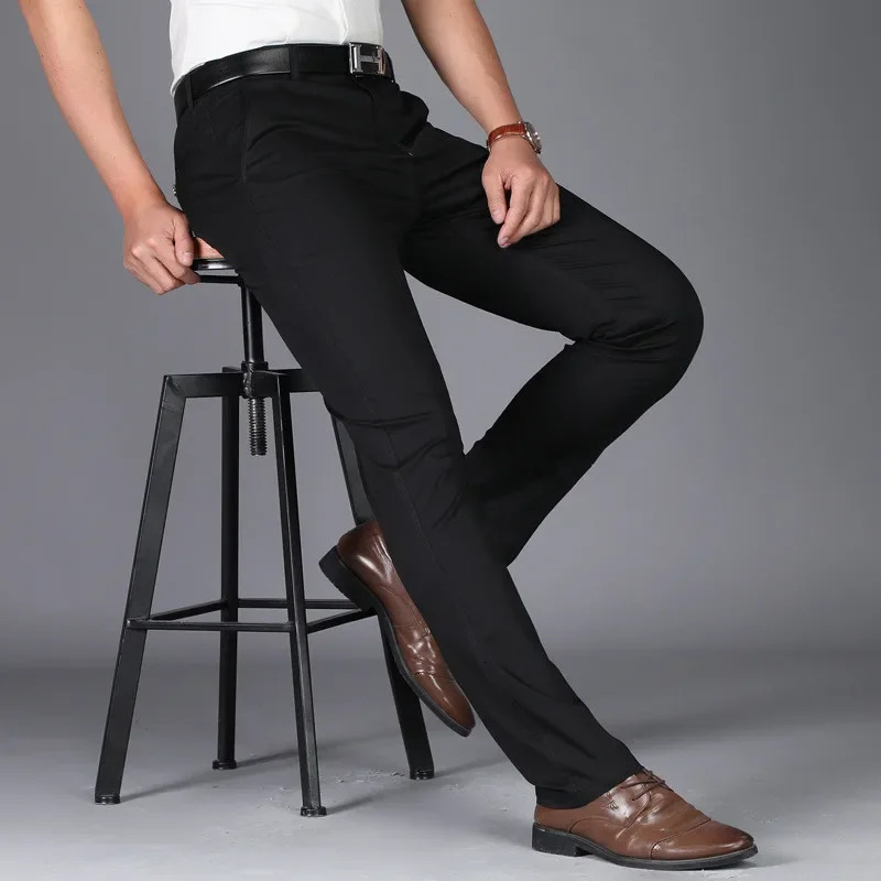 Mens Suit Pants Casual Office High Quality Trousers Business for Men Wedding Party Dress Social Pantalones Hombre 240806