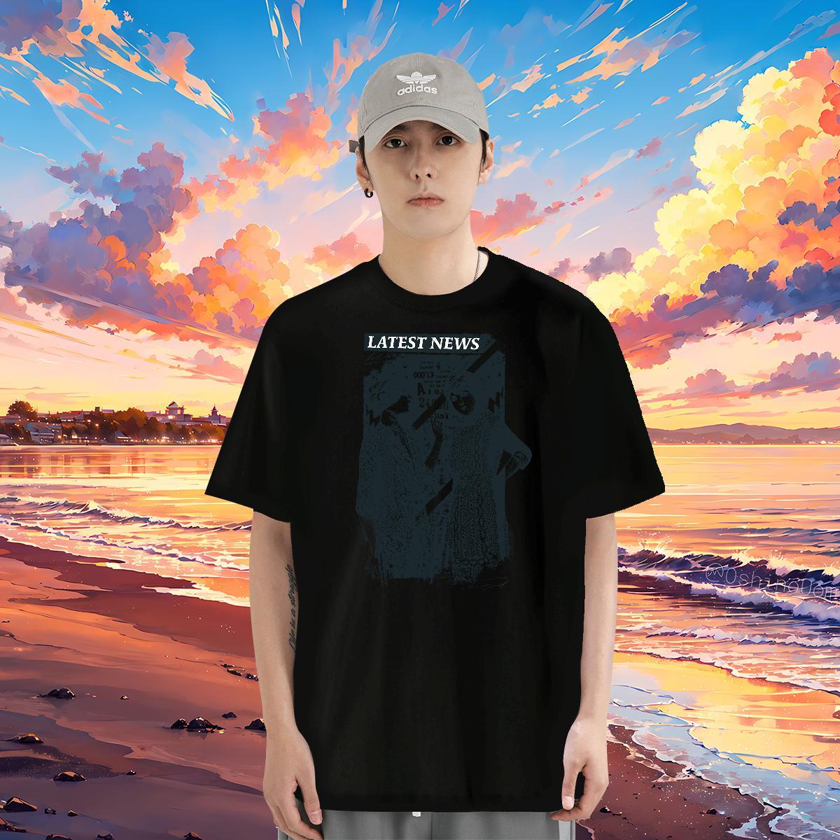 Designer Men T Shirts character Clothings 230g Cotton Spring Summer Popular White Plus Size Short Sleeve O-Neck Men Tops Tees